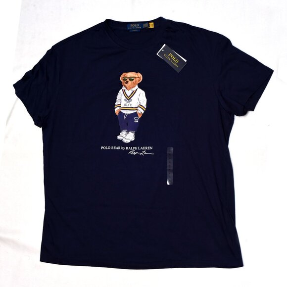 Polo Ralph Lauren Polo Bear Blue Tee Shirt - POLO BEAR RLTC TRACK 67 XL - Picture 1 of 3